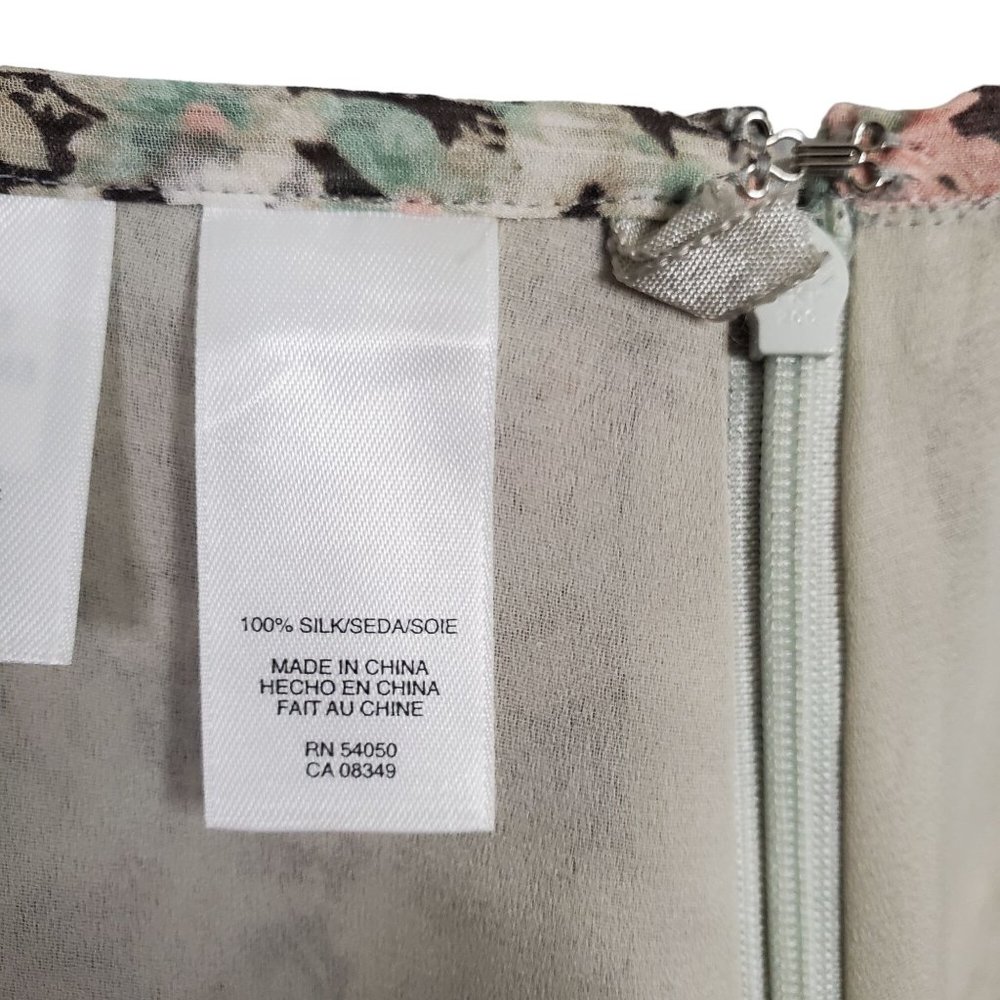 JNY Collection Size 12 Skirt Floral Crinkle 100% Silk Flowing Full Hem Midi - Picture 8 of 11